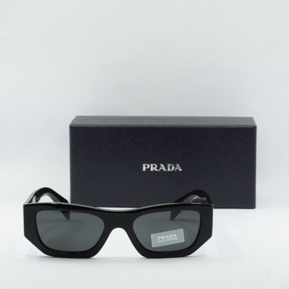 Prada PRA01S 16K08Z Square Sunglasses – Black\Dark Grey - Picture 3 of 9